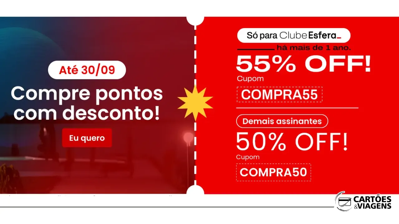 Pontos Esfera com desconto: compre com até 55% OFF