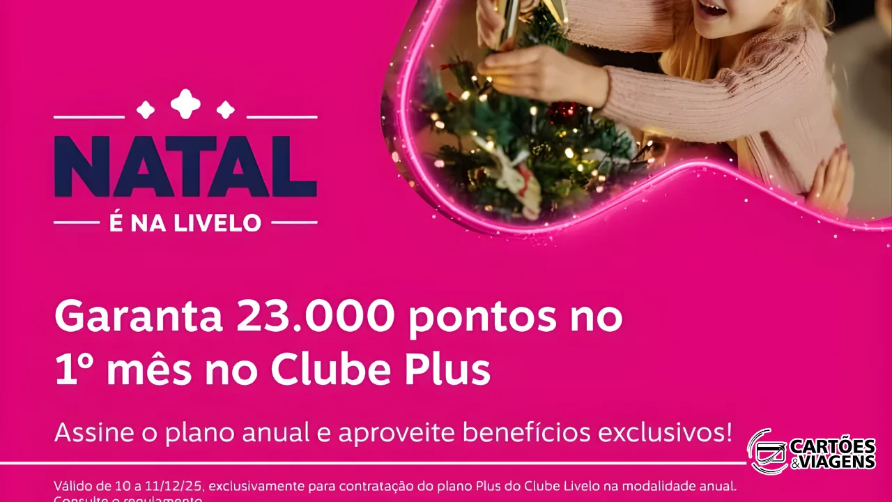 Bônus Clube Livelo Plus: ganhe 20.000 pontos extras no plano Plus 3.000 anual