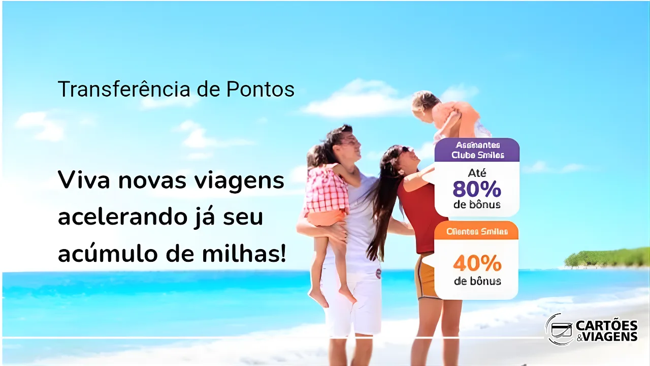 Bônus Transferência Smiles Todos os Bancos: Ganhe até 80% de bônus na transferência de pontos
