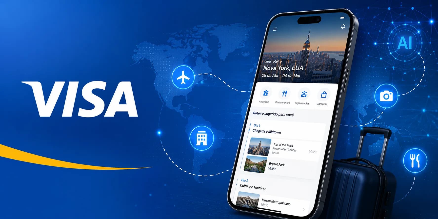Visa Digital Trip Planner: conheça o novo planejador de viagens com inteligência artificial para clientes Visa Visa Digital Trip Planner: conheça o novo planejador de viagens com inteligência artificial para clientes Visa